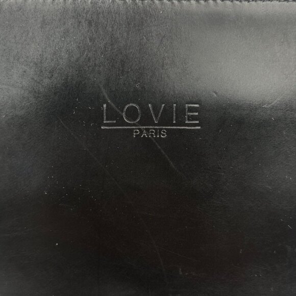 Lovie Paris Black Leather Small Shoulder Bag Purse Zip Closure Y2K Vintage Made - Picture 2 of 16